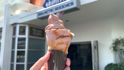Chocolate-Caramel Cold Brew Float