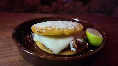 Cook’s Corn Griddle Cakes with Chipotle-braised Chicken