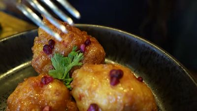 Crispy Pomegranate-Chili Cauliflower