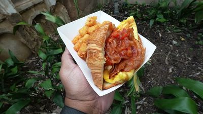 Egg and Bacon Croissant Sandwich — photo from a ParkEats review