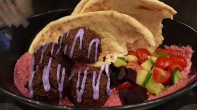 Felucian Falafel and Hummus Garden Spread — photo from a ParkEats review