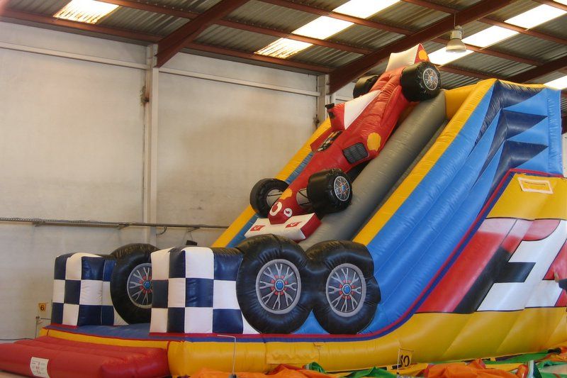 Bouncy castles with a slide