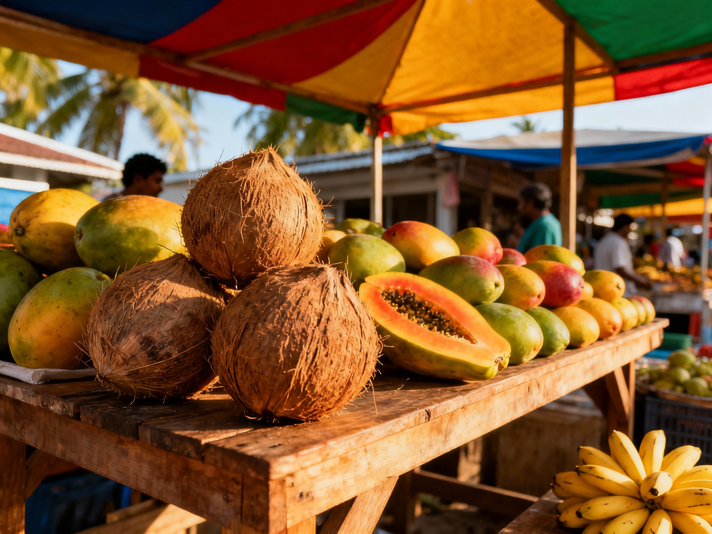 A local market stall selling fresh fruit.