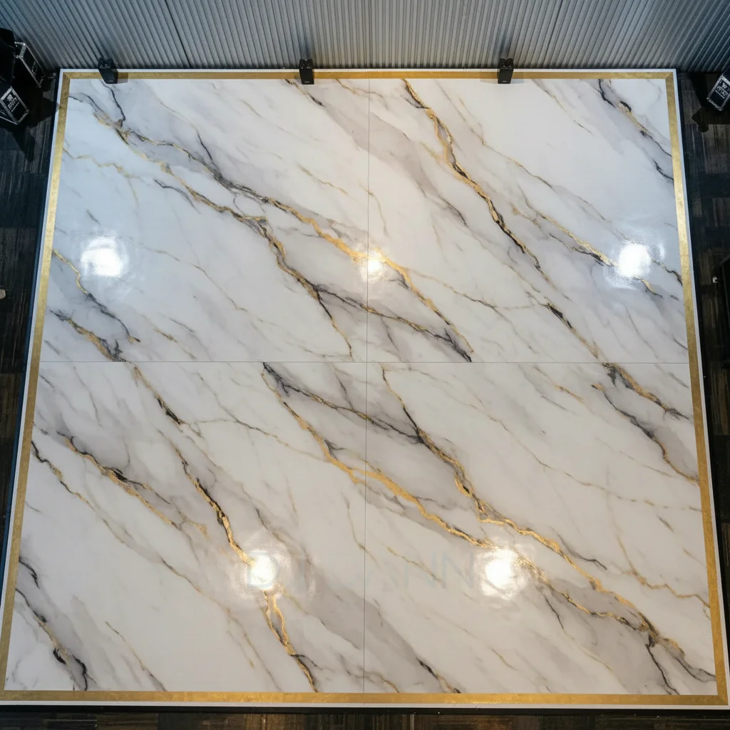 Diseno generado de pista pintada · estilo Marmol elegante con vetas doradas