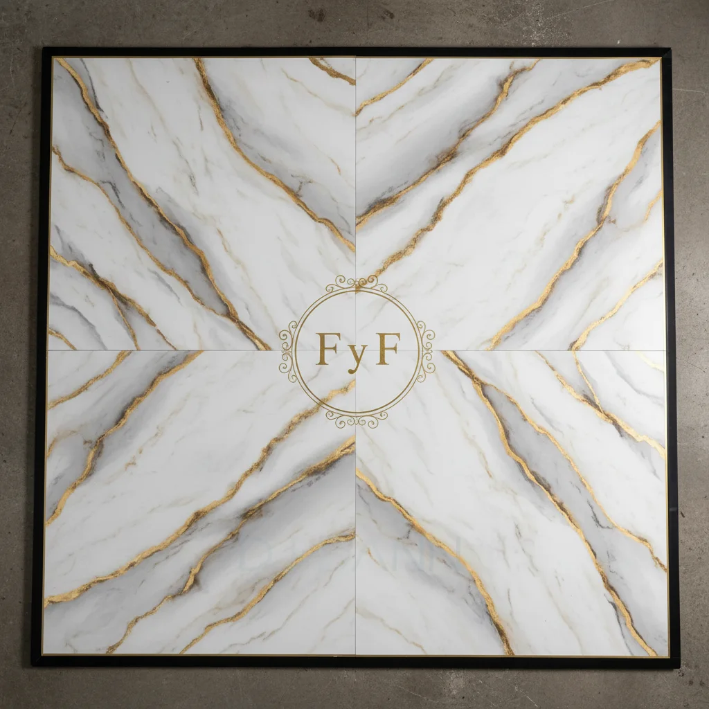 Diseno generado de pista pintada · estilo Marmol elegante con vetas doradas