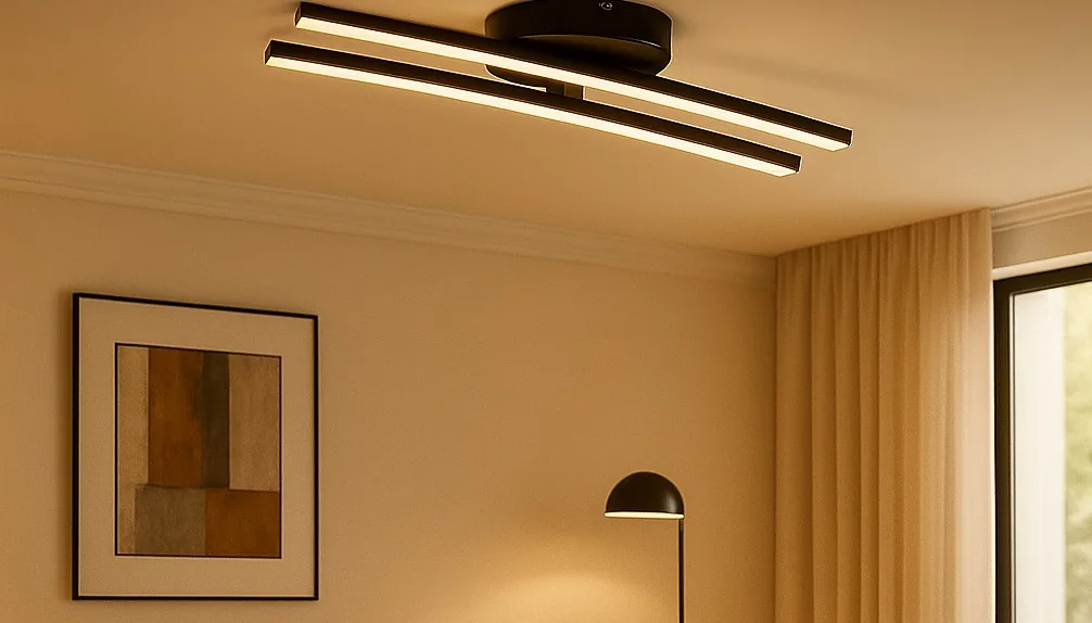 Lustre Podgorica aceso no teto de sala minimalista