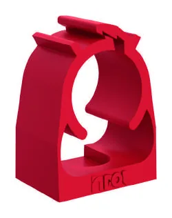 Abraçadeira vermelha em termoplástico para fixação de eletroduto
