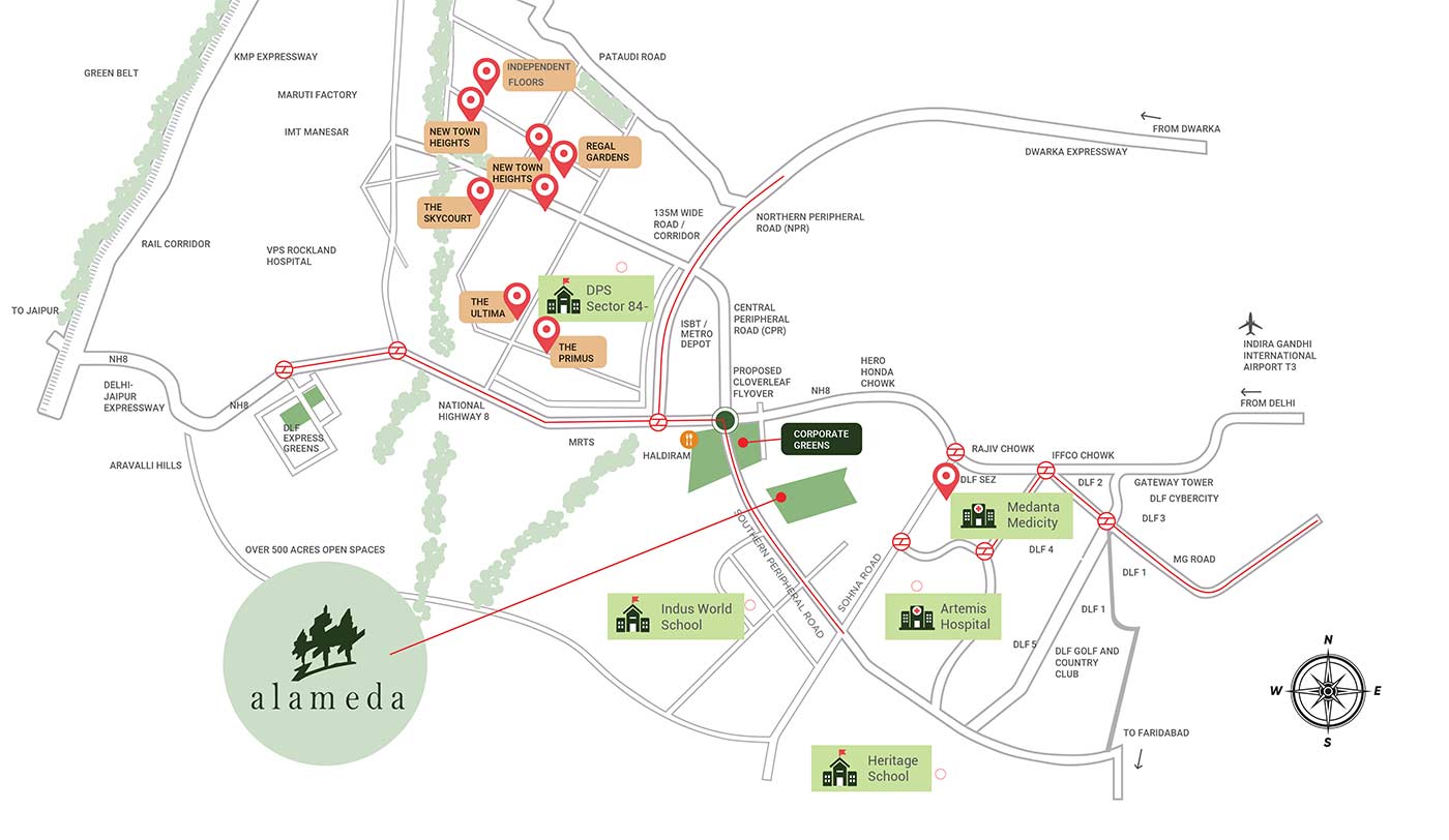 DLF Alameda — location map