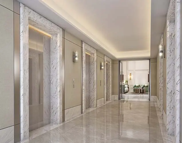 DLF The Arbour — marble lift lobby