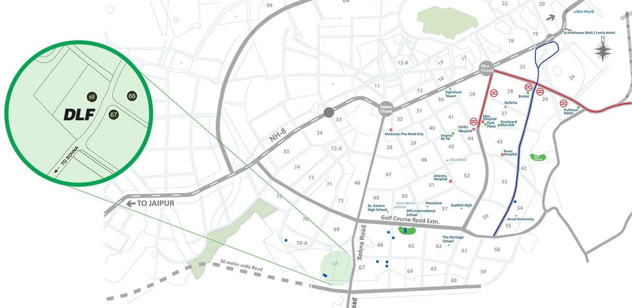 DLF Central 67 — location map