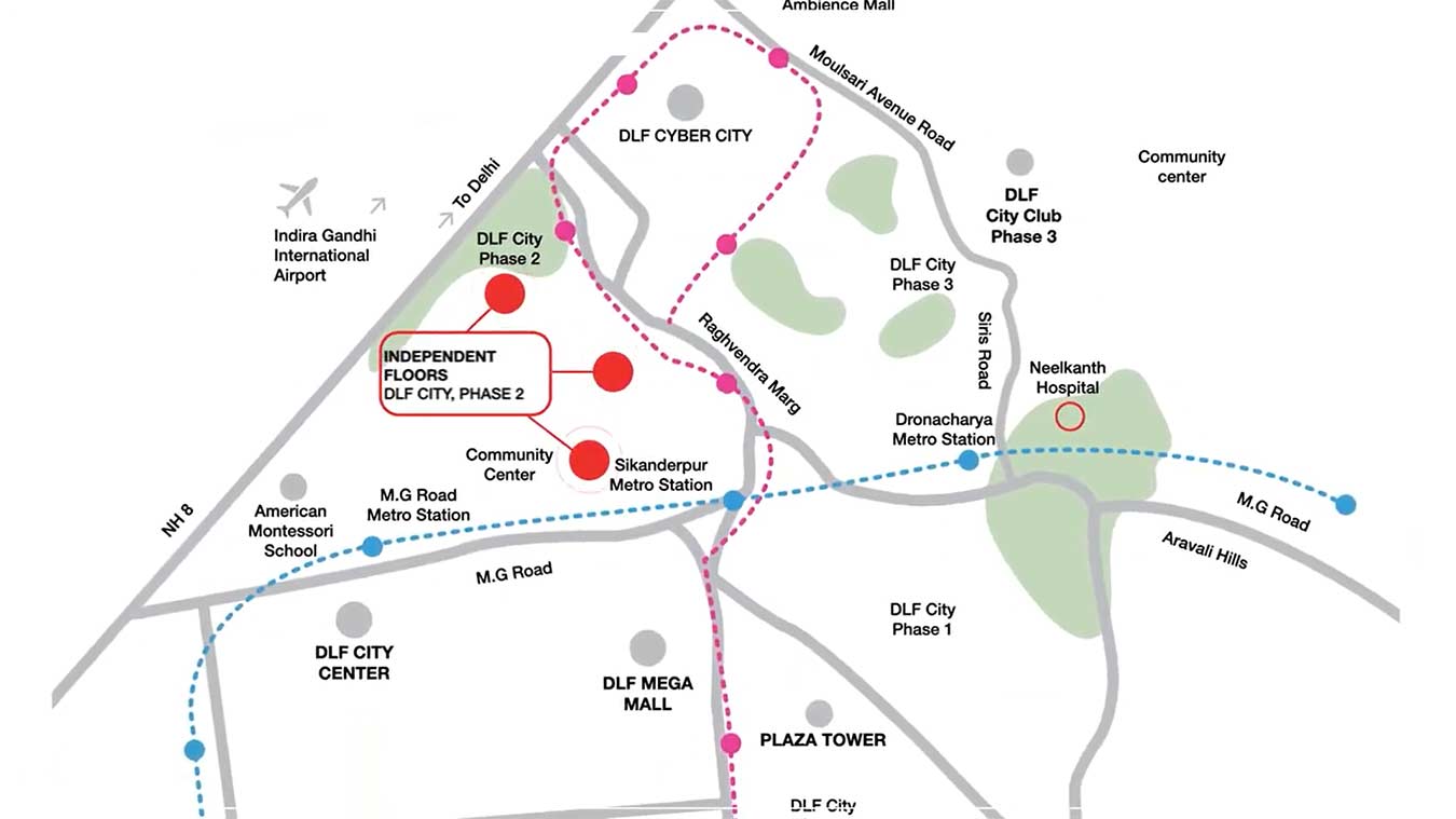 DLF Floors Location Map