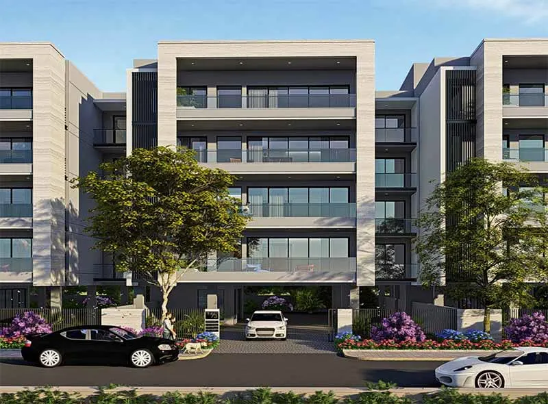 DLF Independent Floors Phase 3 & 4 — row of five-storey independent floor buildings