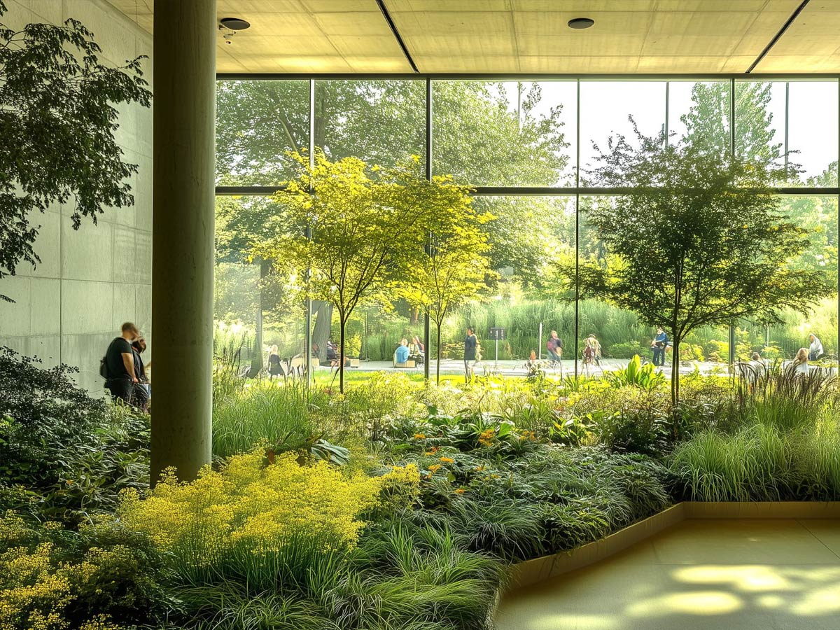 DLF Privana North — landscaped atrium garden