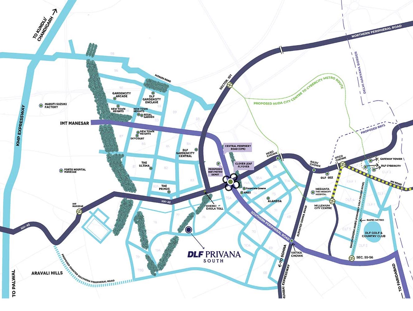 DLF Privana West — location map