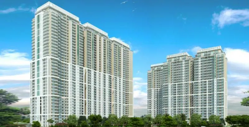 DLF The Crest — white towers beyond the trees