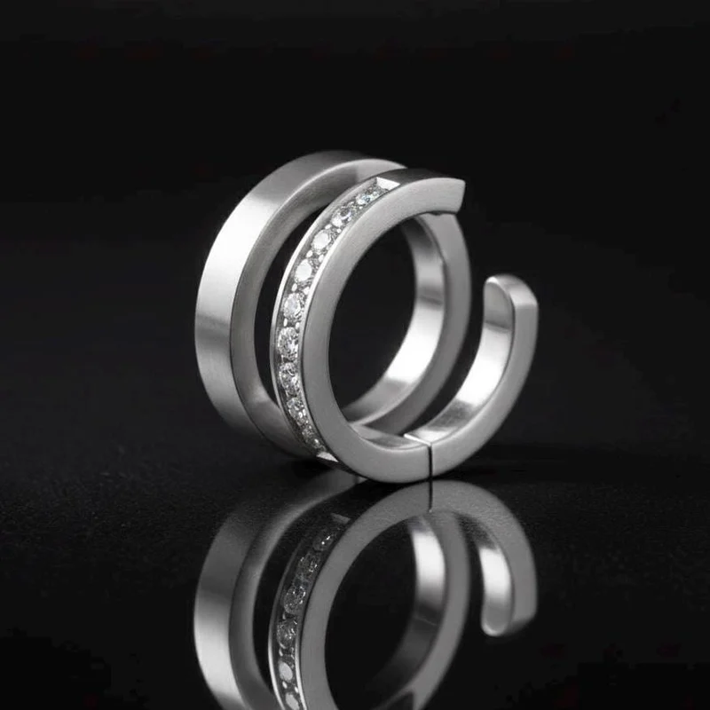 Moissanite Sterling Silver Ear Cuff