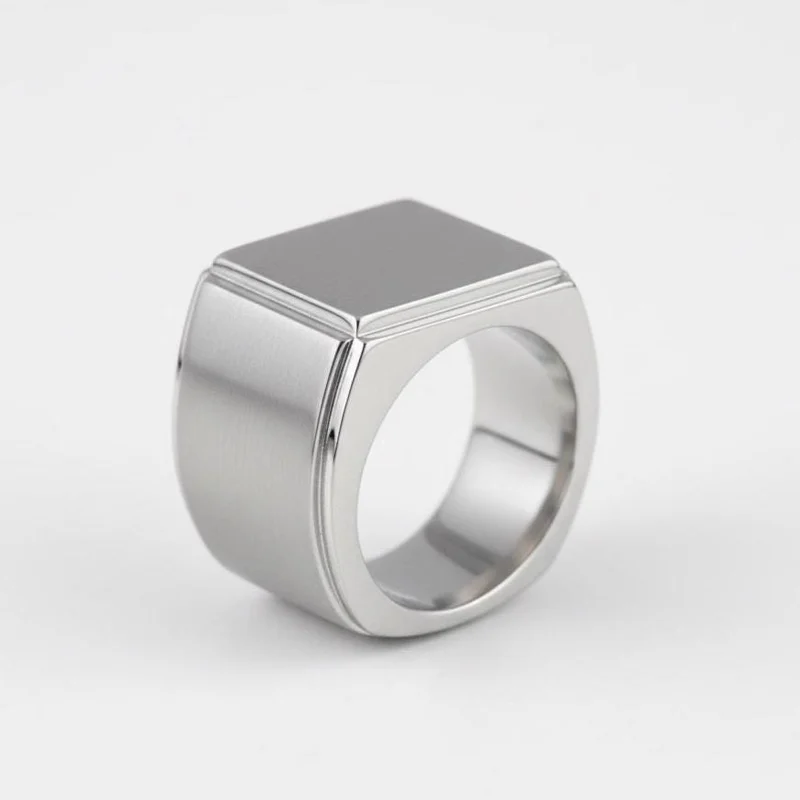 Minimalist Sterling Silver Square Signet Ring