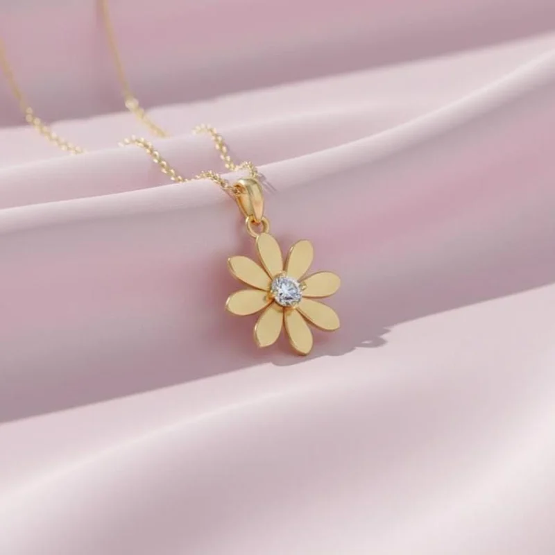 Moissanite Daisy Necklace