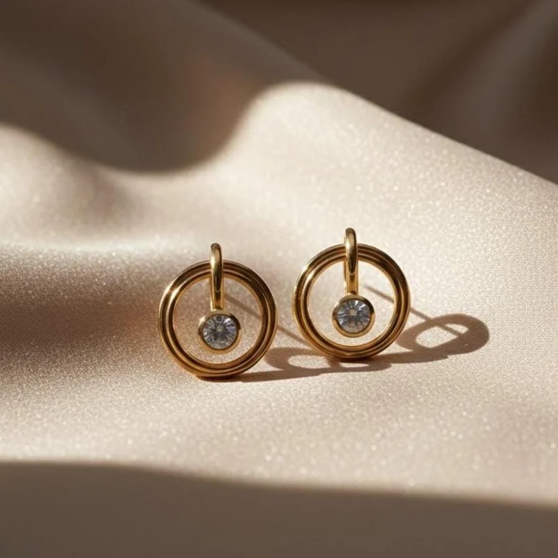 Moissanite Hoop Earrings