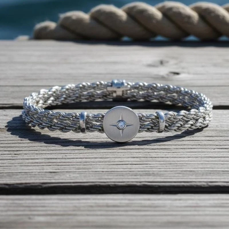 925 Silver Rope Bracelet for Men