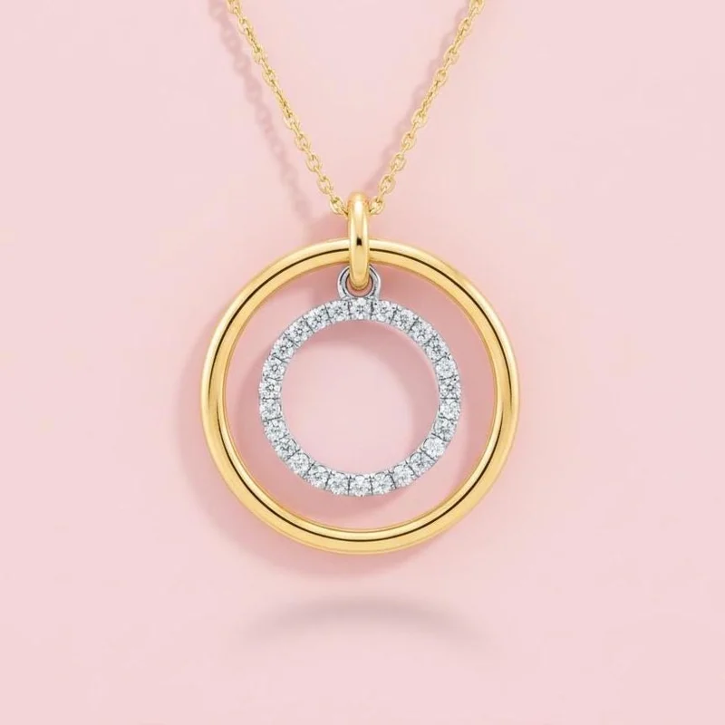 Moissanite Interlocking Circles Necklace