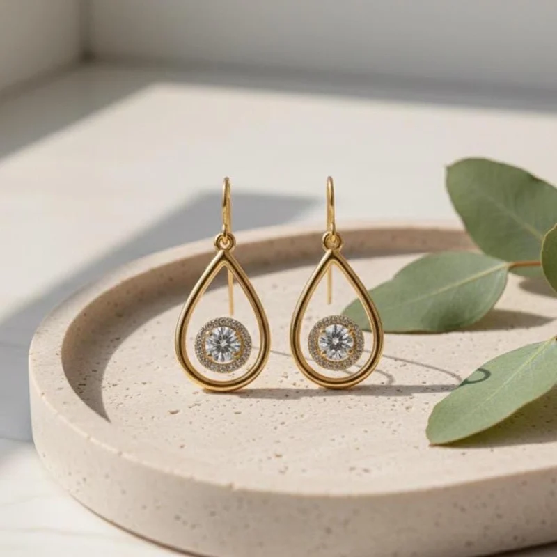 Moissanite Teardrop Earrings