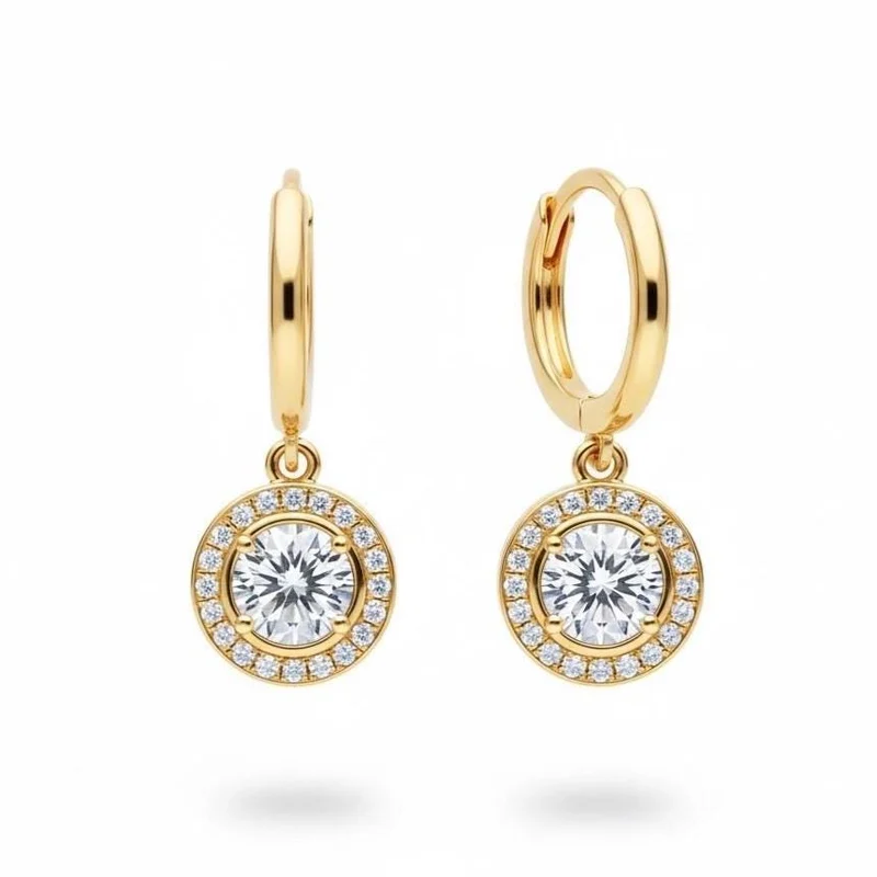 Moissanite Huggie Earrings
