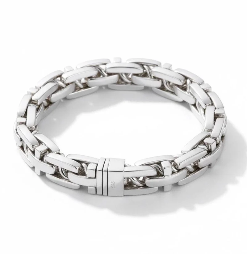 Men's Sterling Silver Rope Link Bracelet