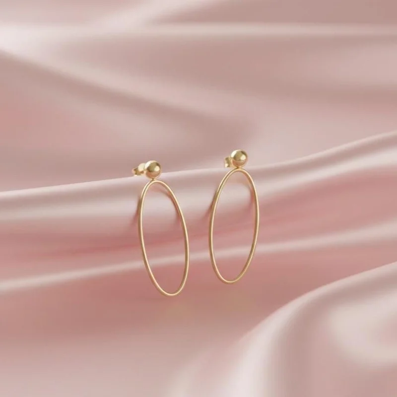 Minimalist Oval Hoop Earrings