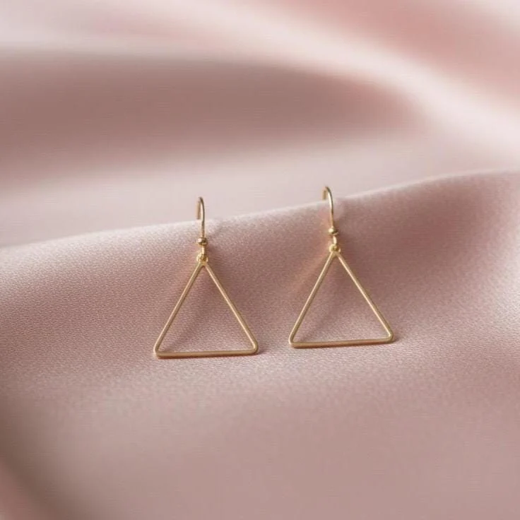 Minimalist Gold Plated Triangle Earrings