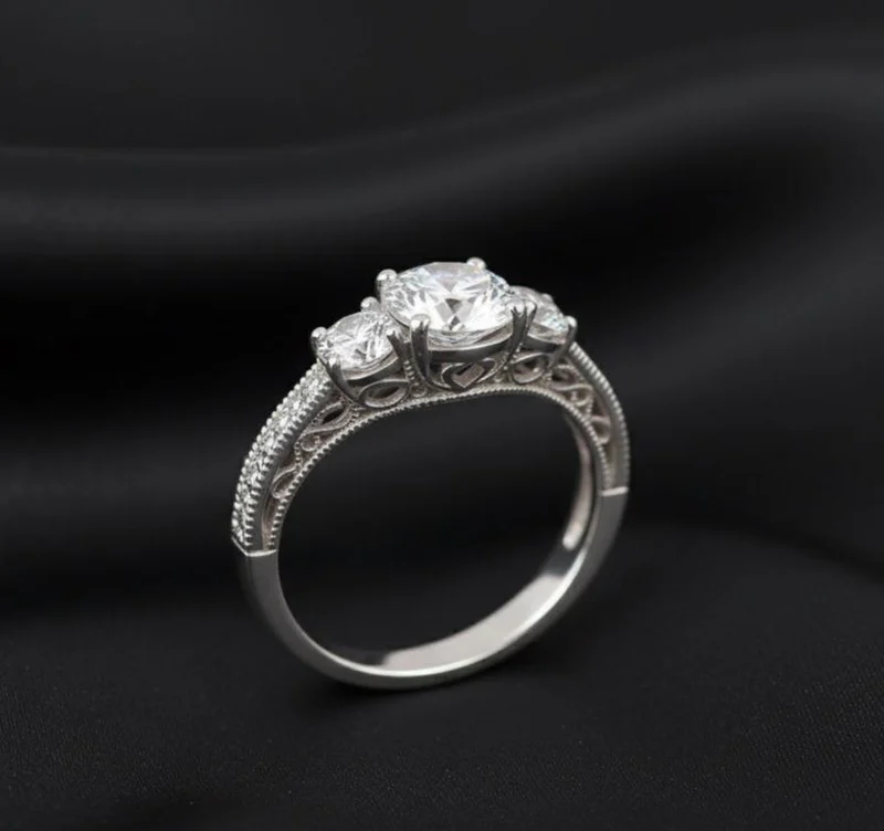 Vintage Moissanite Engagement Ring
