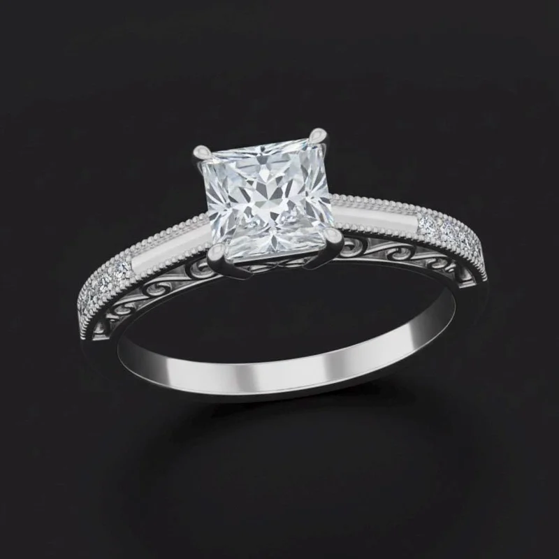 Princess Cut Moissanite Ring