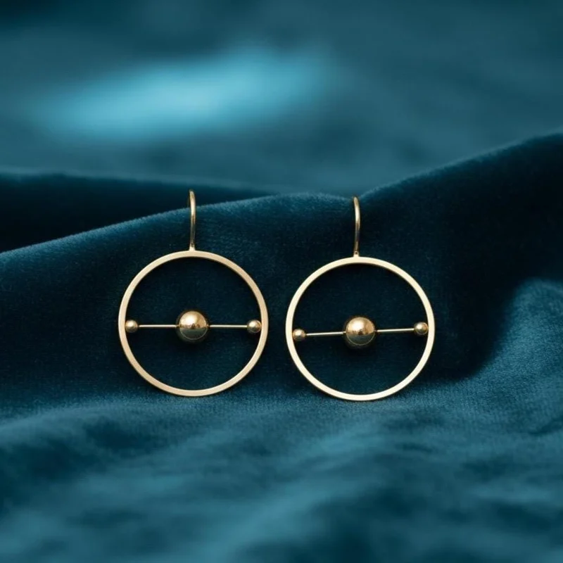 Gold Plated Circle Earrings
