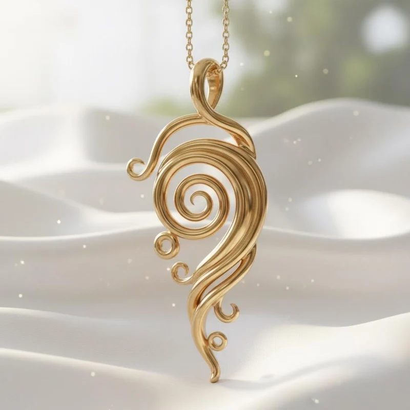 Gold Plated Sterling Silver Spiral Necklace
