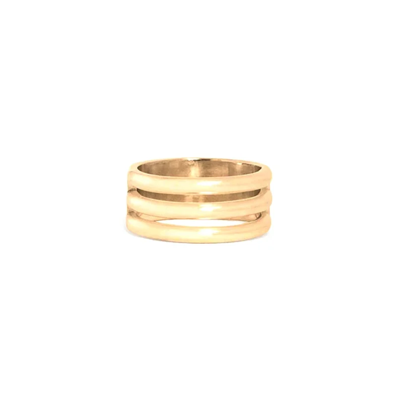 18K Solid Gold Thick Ring