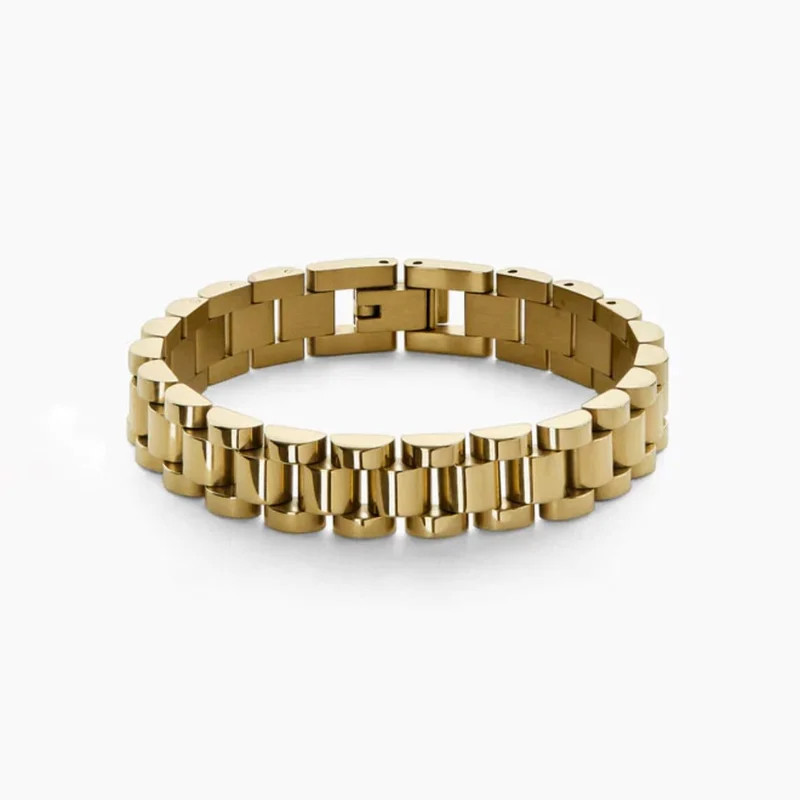 18K Gold Watch Link Bracelet