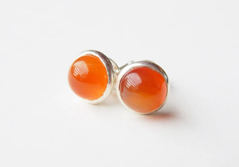 Stud Earrings Carnelian