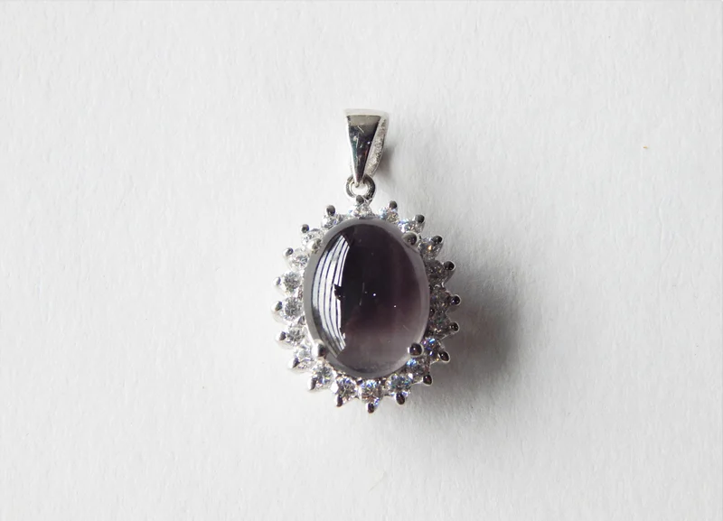 Natural Black Star Silver Pendant