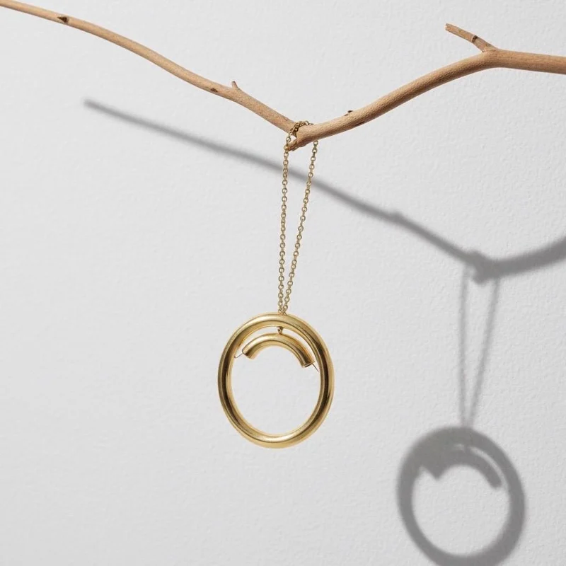Gold Plated Deconstructed Circle Pendant
