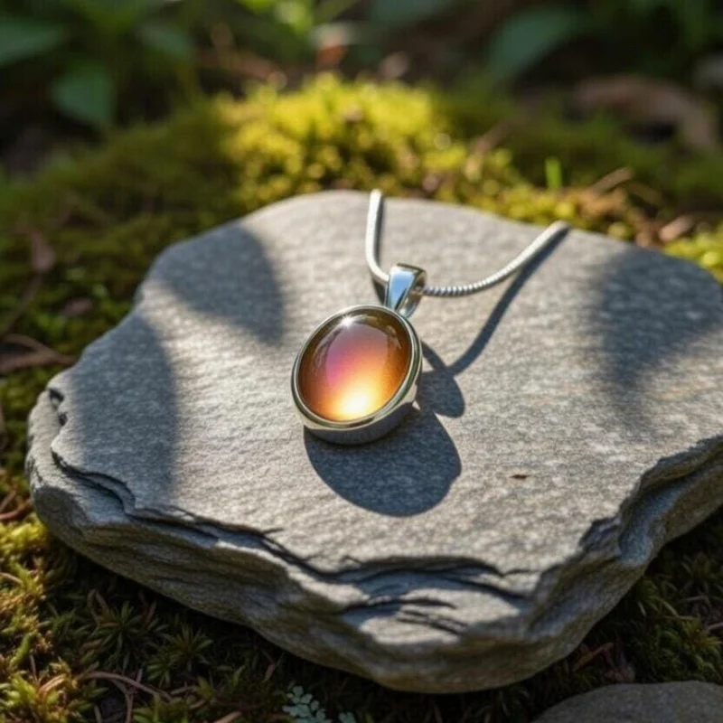 Colour Changing Oval Gemstone Pendant