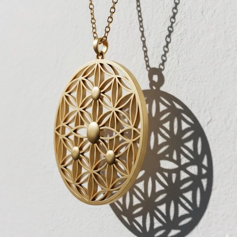 Solid Gold Flower of Life Pendant