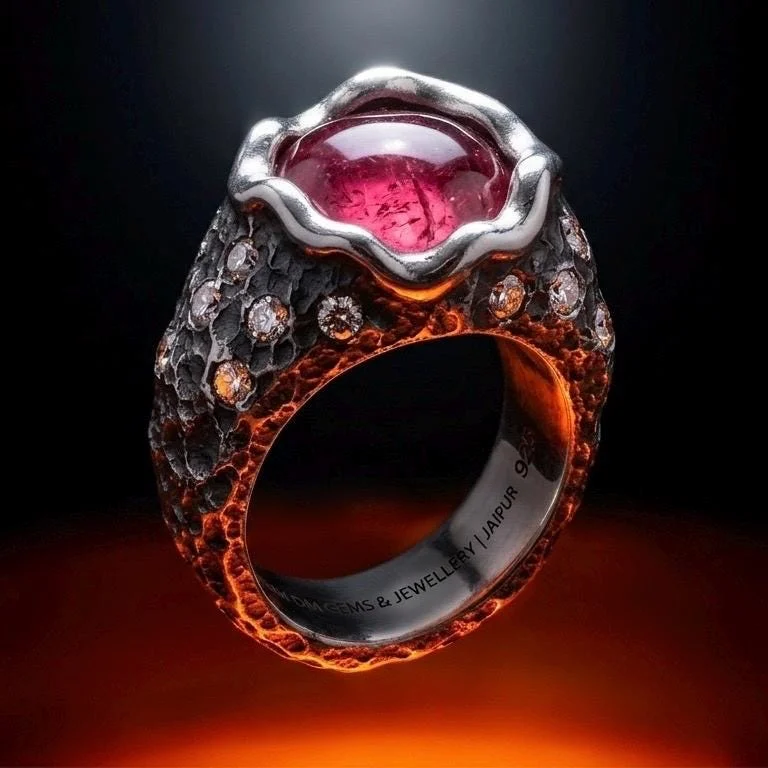 Pink Tourmaline Ring Sterling Silver