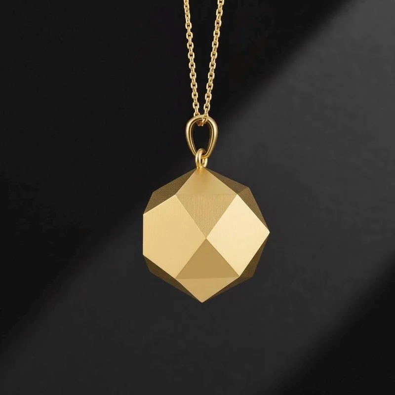 14k Gold Architectural Pendant
