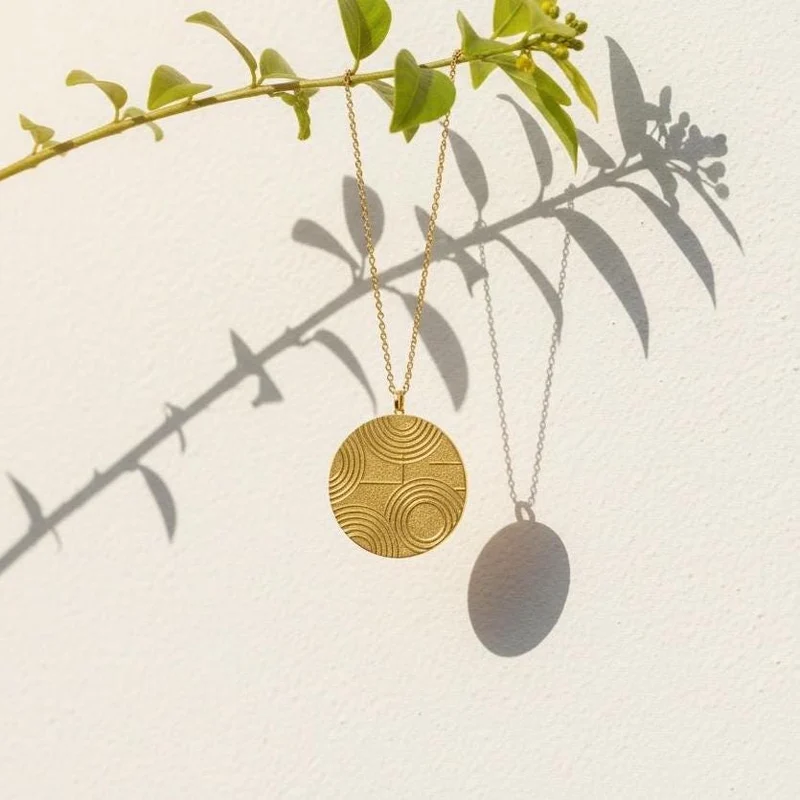 14k Gold Zen Garden Pendant