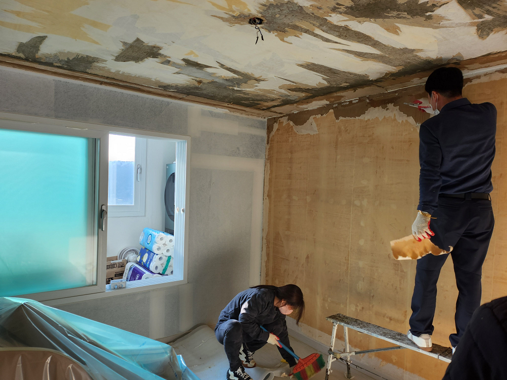 김포시 통진읍 아파트 도배시공 벽 복구 리폼 시공｜전체 철거 없이 간편하게 해결