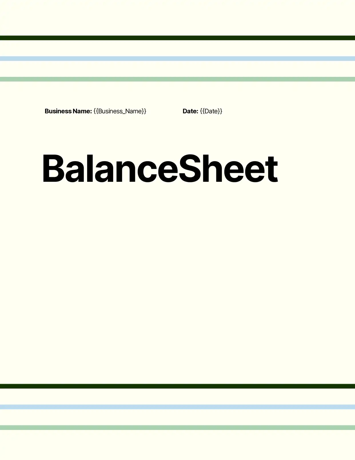 Balance Sheet - Placeholders