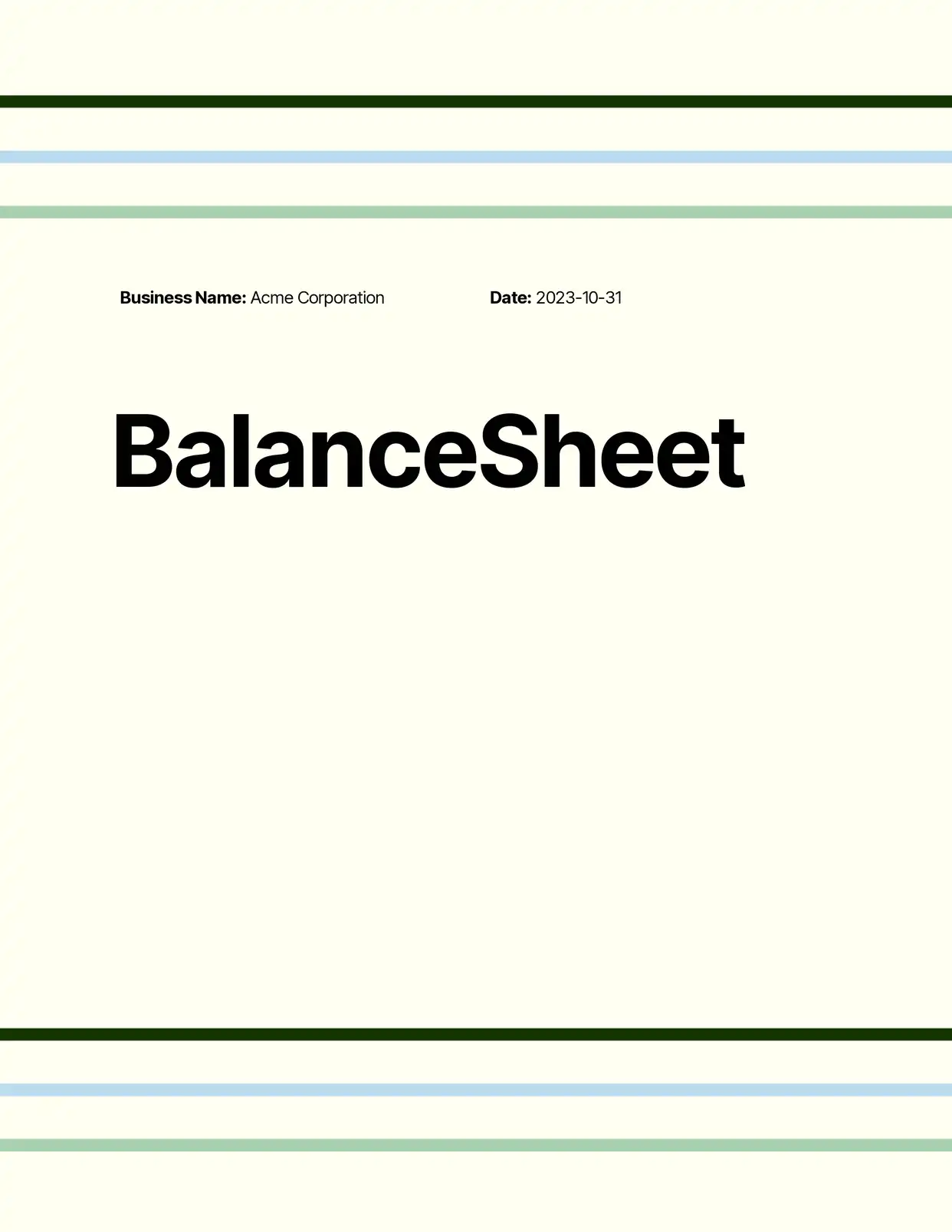 Balance Sheet