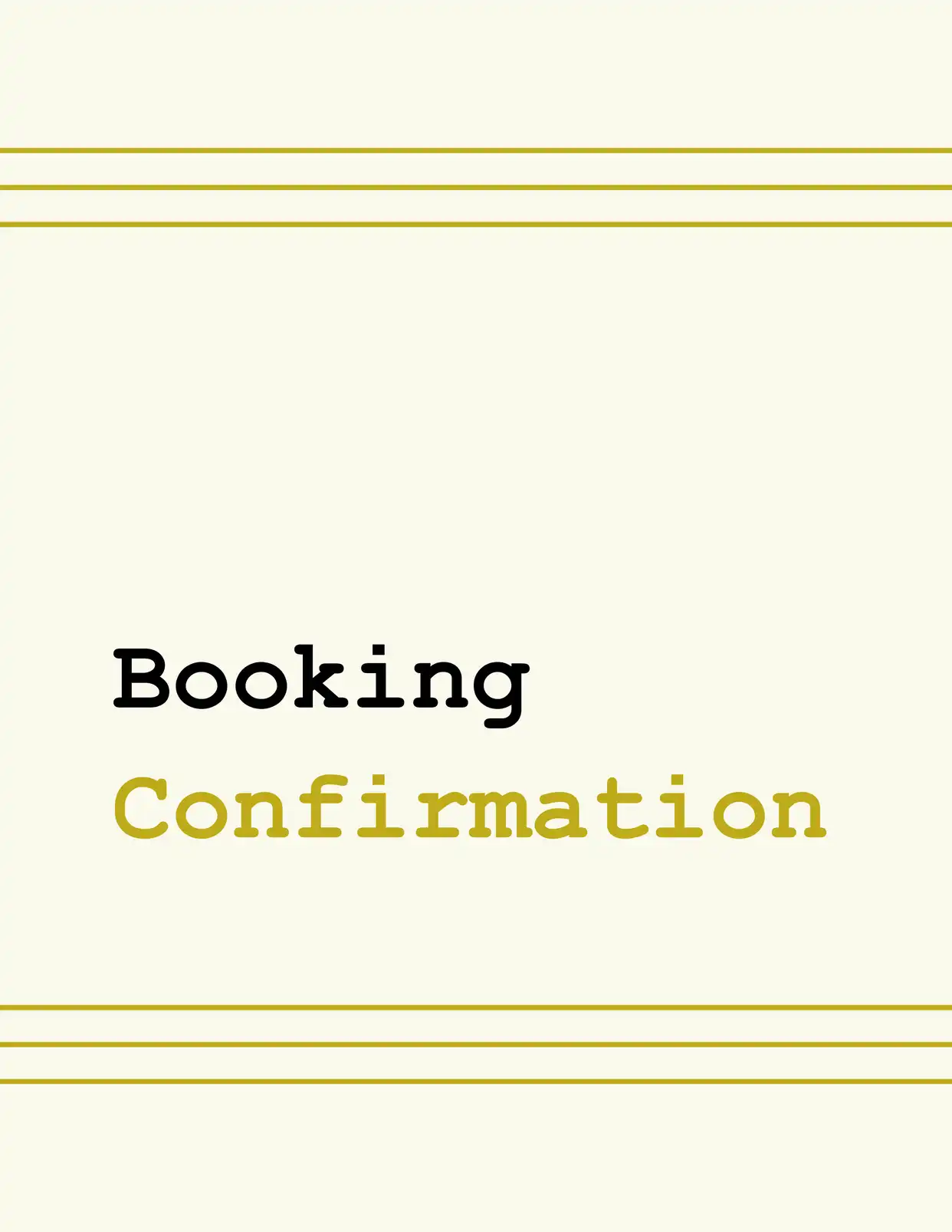 Booking Confirmation