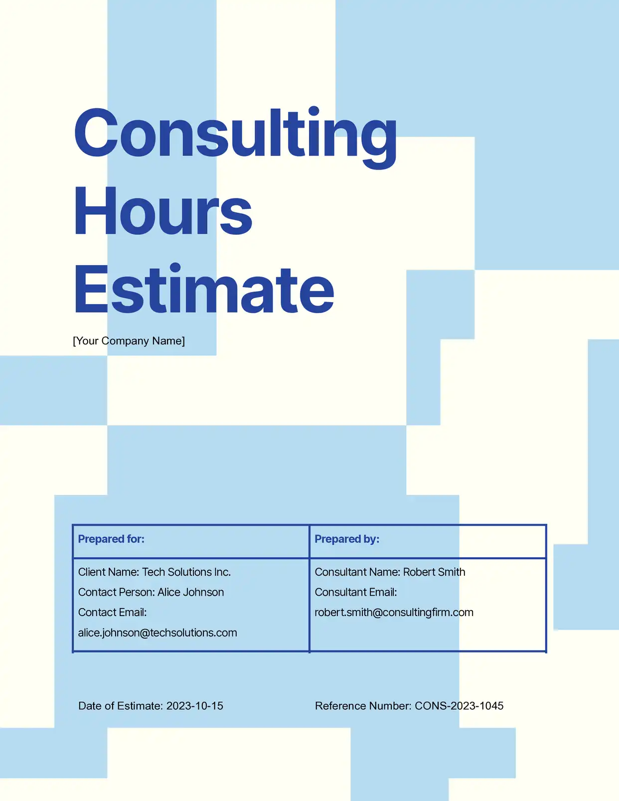 Consulting Hours Estimate
