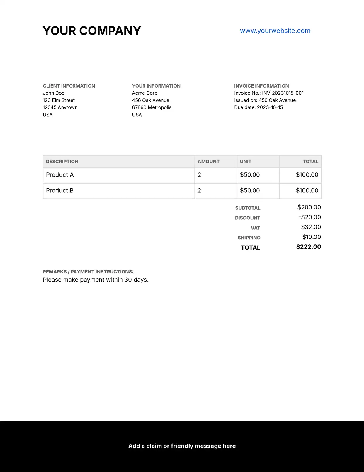 Basic Invoice Template